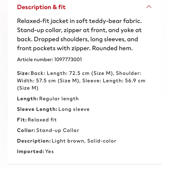 H&M Teddy Jacket - Picture 6 of 6